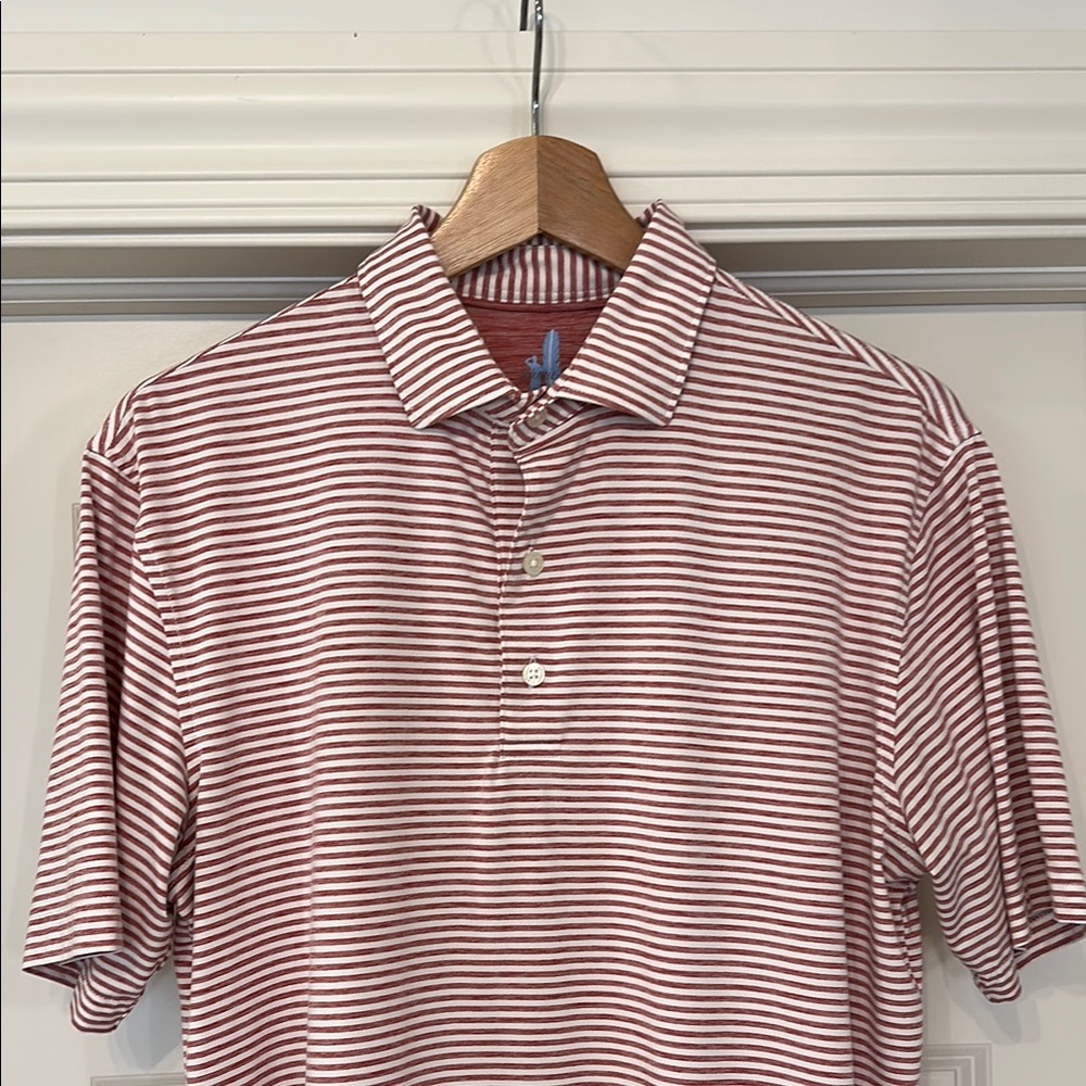 Johnnie-O Featherweight Performance Polo red and white stripe
